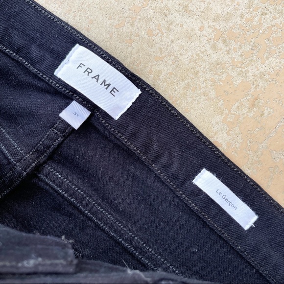 FRAME Le Garcon Black Distressed Skinny Jeans - Picture 4 of 5